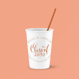 Orange Graduation Party Custom Classic Pappbecher