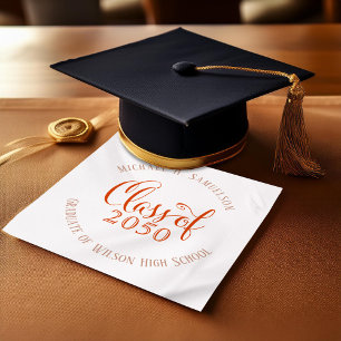 Orange Graduation Party Script Custom Serviette