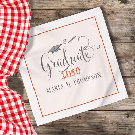 Orange Graduation Party Script Custom Serviette