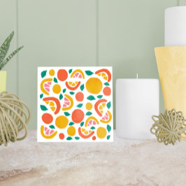 Orange Grapefruit Citrus Pattern Fliese