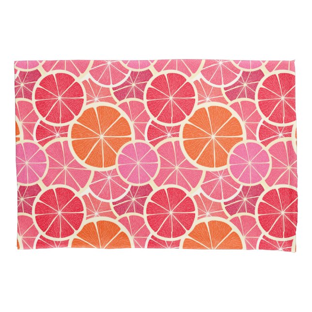 Orange & Grapefruit Zitrusfrüchte Muster Kissenbezug (Vorderseite-Links)