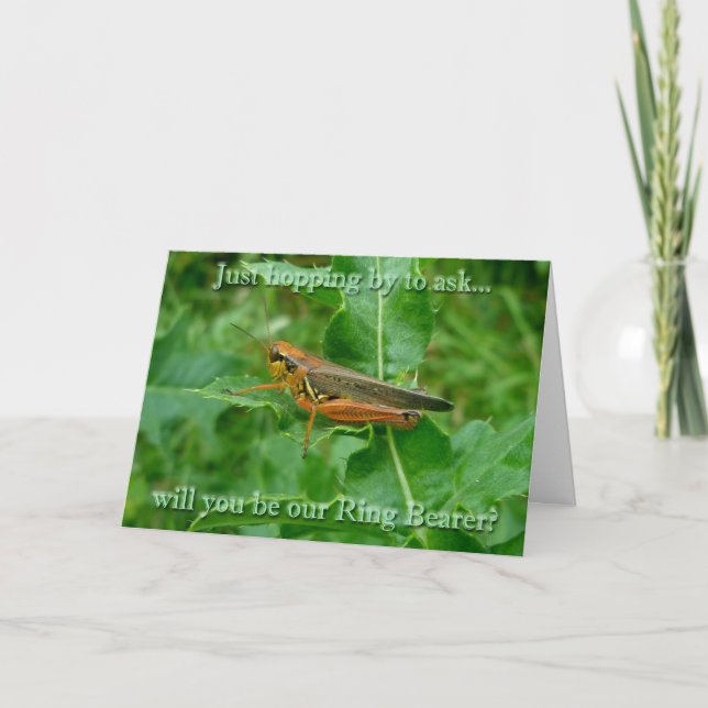 Orange Grasshopper Ring Beyer Card Einladung (Vorderseite)