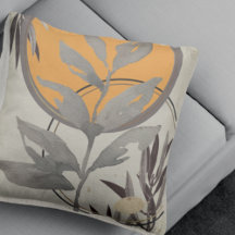 Orange & Grau Abstrakte Wasserfarbe