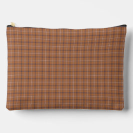Orange Grau Kariertes Klassisches Muster Retro Zubehörtasche
