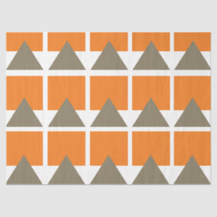 Orange Grau Quadrat Dreieck Geometrisch Seidenpapier