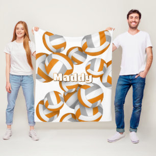 orange graue Clubfarben im Volleyballzimmer Fleecedecke