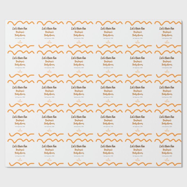 Orange graue Retro spanische Babydusche boho moder Geschenkpapier (Flach)