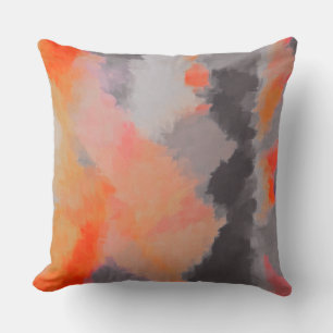 Orange Gray Abstrakt Painting Kissen