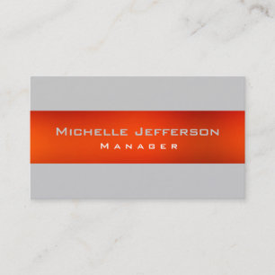 Orange Gray Creative Manager Business Card Visitenkarte