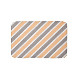 Orange Gray Diagonal Stripes Badematte