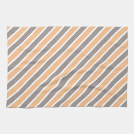 Orange Gray Diagonal Stripes Geschirrtuch