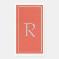 Orange Gray Monogram Initial Individuelle Name Col