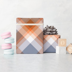 Orange Gray Peach Stripes Muster Geschenkpapier