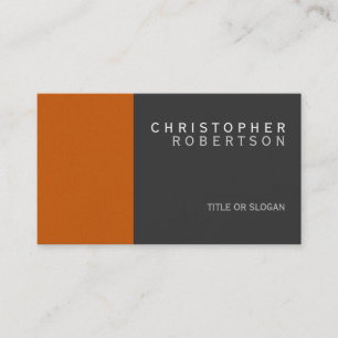 Orange Gray Simple Schlicht Business Card Visitenkarte