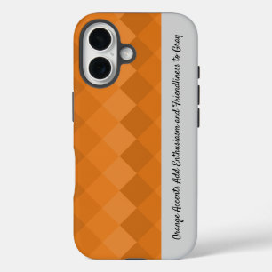 Orange & Gray Tagline für Earthy Tile Pattern iPhone 16 Hülle