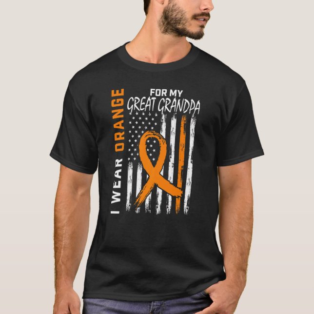 Orange Great Opa Multiple Sklerose Bewusstsein T-Shirt (Vorderseite)
