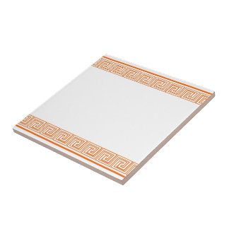 Orange Grecian Frieze Pattern Fliese