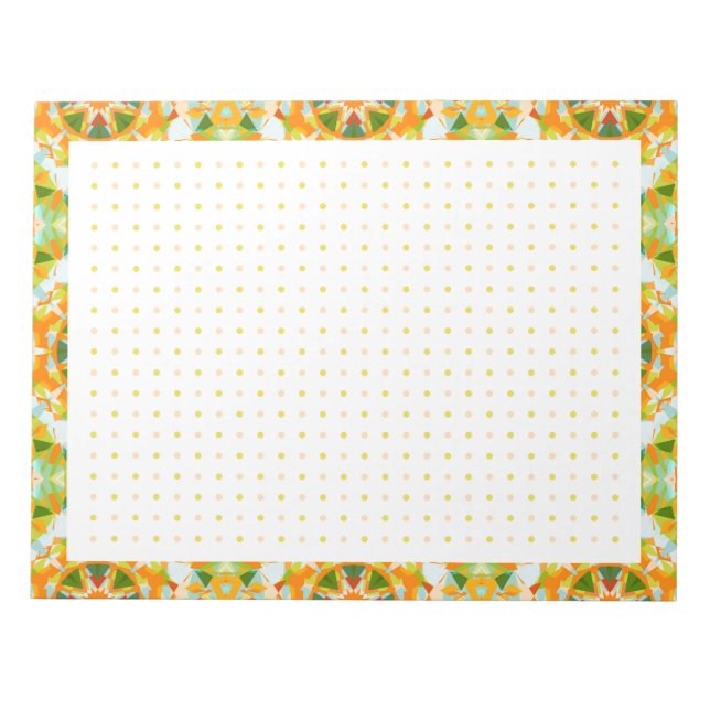 Orange Green Back to School Dot Grid BuJo Planer Notizblock (Vorderseite)