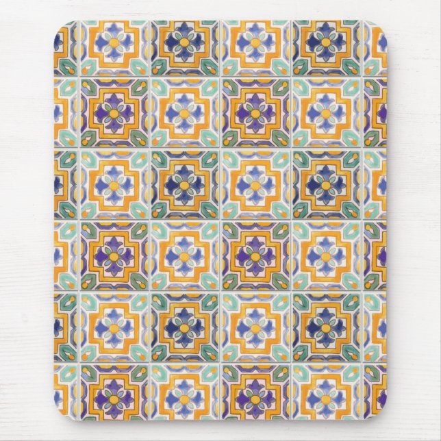 Orange-Green-Blue Fliesenmousepad Mousepad (Vorne)