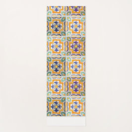 Orange-Green-Blue Tile Yoga Mat Yogamatte