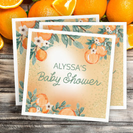 Orange Green Boy Girl Citrus Fruit Baby Dusche Serviette