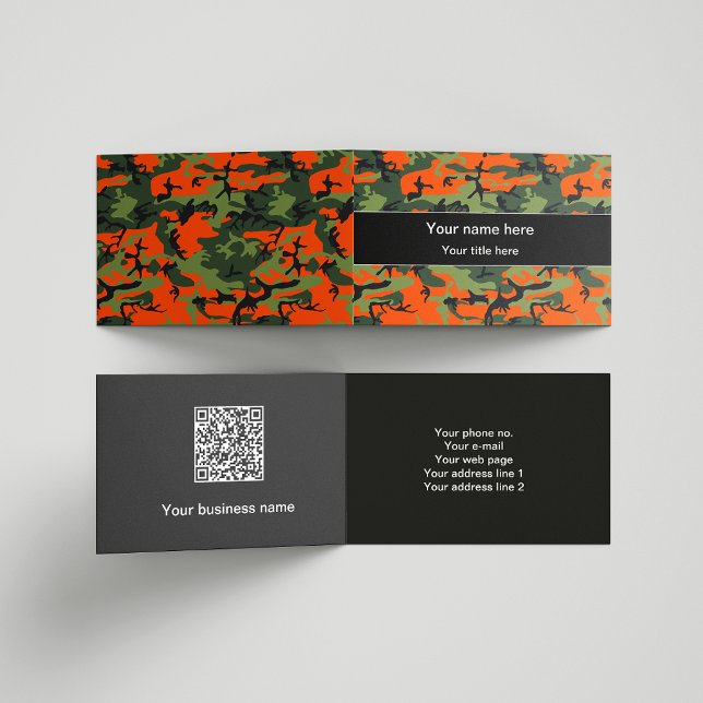 Orange Green Camouflage, Militär, Armee Visitenkarten (Von Creator hochgeladen)