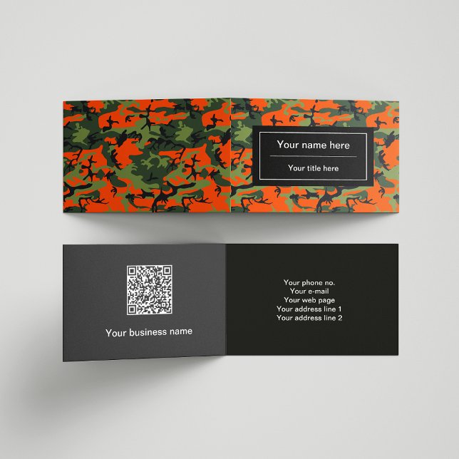 Orange Green Camouflage, Militär, Armee Visitenkarten (Von Creator hochgeladen)