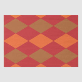 Orange Green Checkered Diamond Muster Seidenpapier