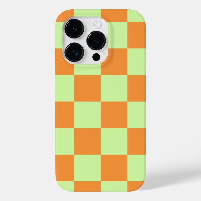 Orange Green Citrus Checkered Gingham Pattern Case-Mate iPhone Hülle (Rückseite)