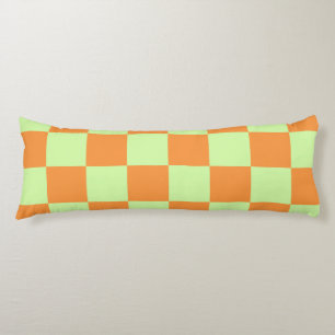 Orange Green Citrus Checkered Gingham Pattern Seitenschläferkissen