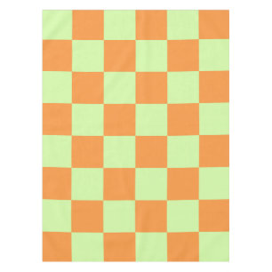 Orange Green Citrus Checkered Gingham Pattern Tischdecke