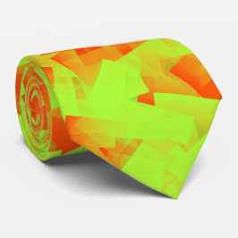 Orange Green Cubism Abstract Pattern Krawatte