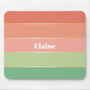 Orange Green Custom Summer Color Block Streifen Mousepad