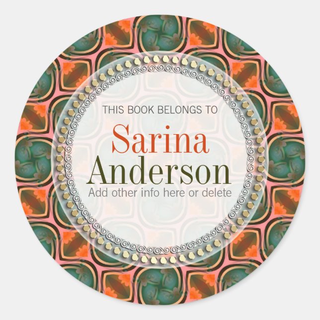 Orange Green Fresh Bio Gift Book Aufkleber (Vorderseite)