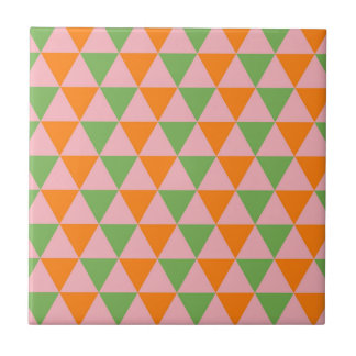 Orange Green Geometric Triangle Pattern Fliese