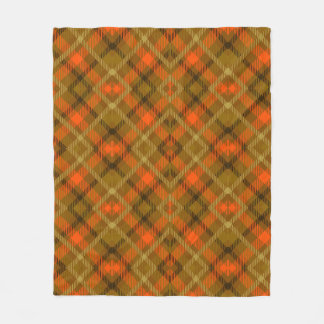 Orange Green Modern Tartan Kariertes Muster Karo Fleecedecke