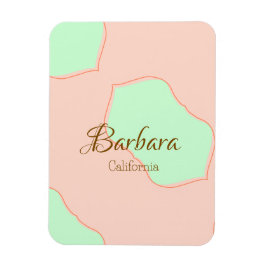 Orange green pastel boho add name place rustic ele magnet