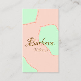 Orange green pastel boho add name place rustic ele visitenkarte