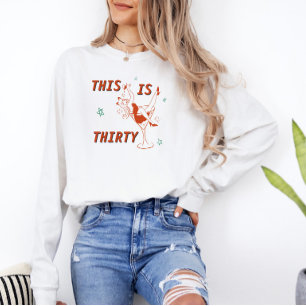 Orange & Green Retro Chic 30. Geburtstagsfeier Sweatshirt