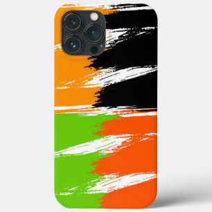 Orange Green Schwarz-weiß Brush Stroke Paint Case-Mate iPhone Hülle