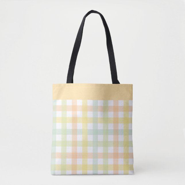 Orange Green Yellow Blue Pastel Modern Gingham (Vorderseite)