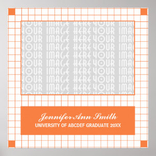 Orange Grid Foto Poster