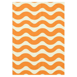 Orange Groovy Wavy Streifen Abstract Modern Frühli Tischdecke
