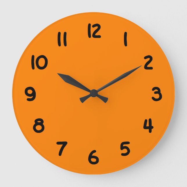 Orange Große Wanduhr (Vorderseite)