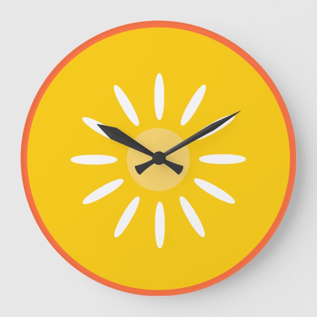 Orange Große Wanduhr (Vorderseite)