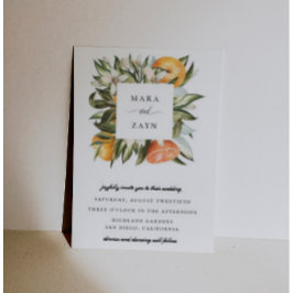 Orange Grove Botanical Citrus Frame Wedding Einladung