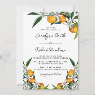 Orange Grove Botanische Zitrusfrüchte Einladung zu