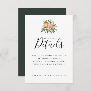 Orange Grove Citrus Botanical Wedding Details Einladung