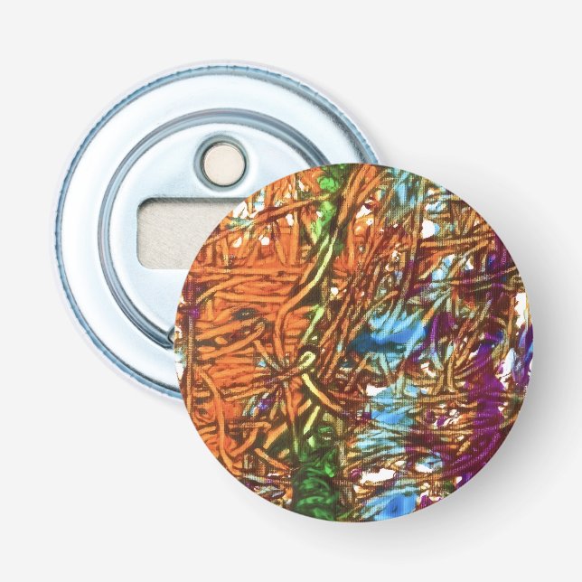 Orange, Grüne, Blaue, Lila Marmor-Kunstwerke Flaschenöffner (Vorderseite)