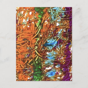 Orange, Grüne, Blaue, Lila Marmor-Kunstwerke Postkarte